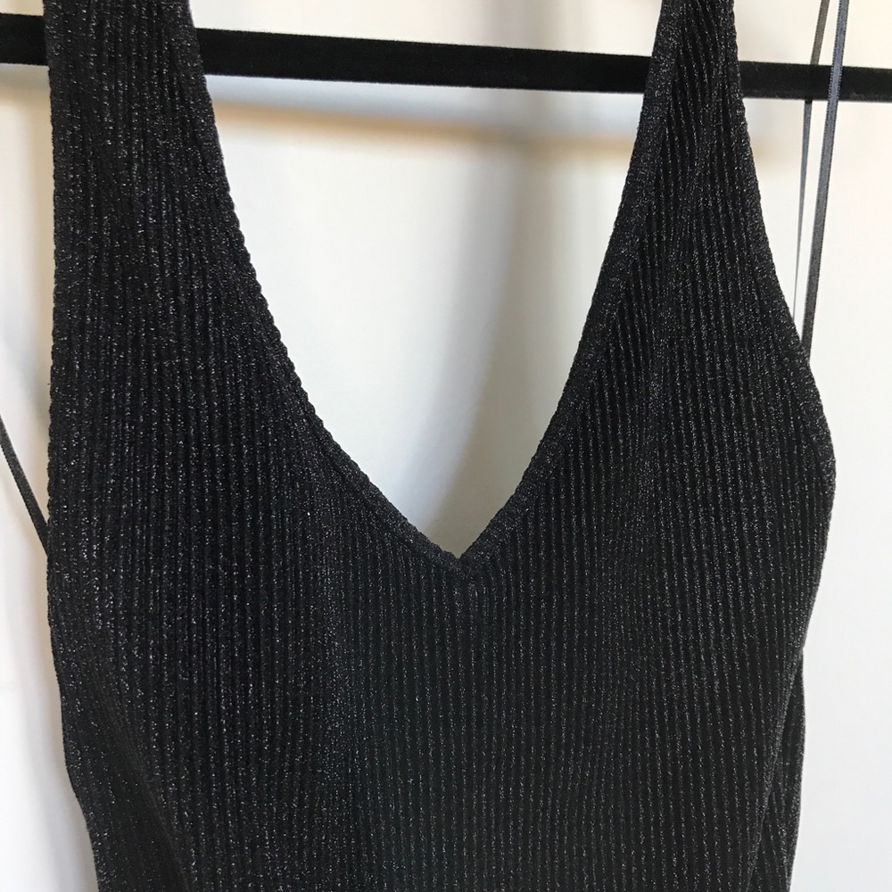 Out From Under Sparkly Shimmer Halter Bodysuit - image 3